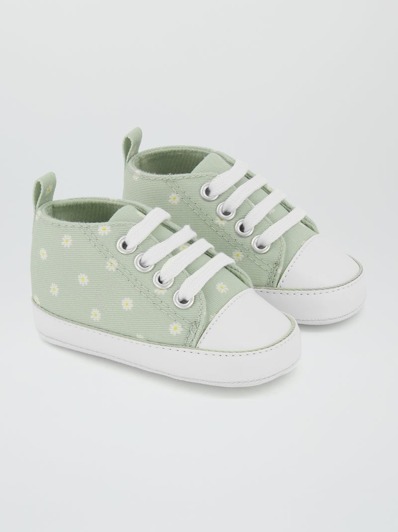 Zapatillas altas de tela VERDE - Kiabi