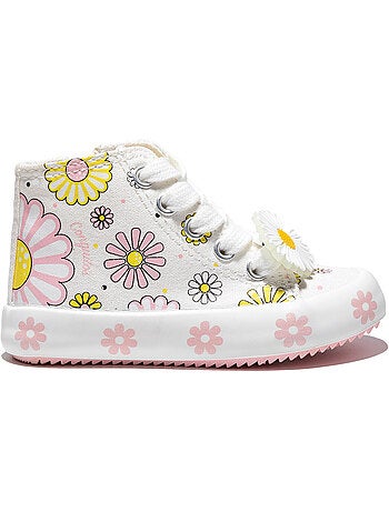 Zapatillas Altas Estampado Flores Bebés