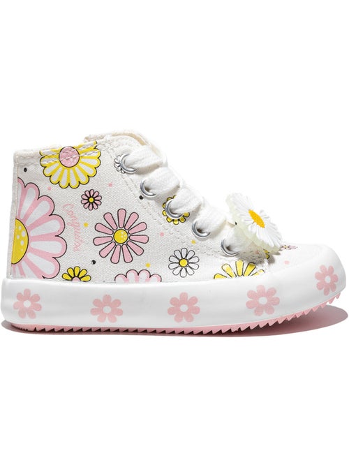 Zapatillas Altas Estampado Flores Bebés - Kiabi