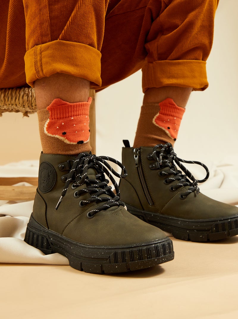 Zapatillas altas estilo trekking KAKI - Kiabi