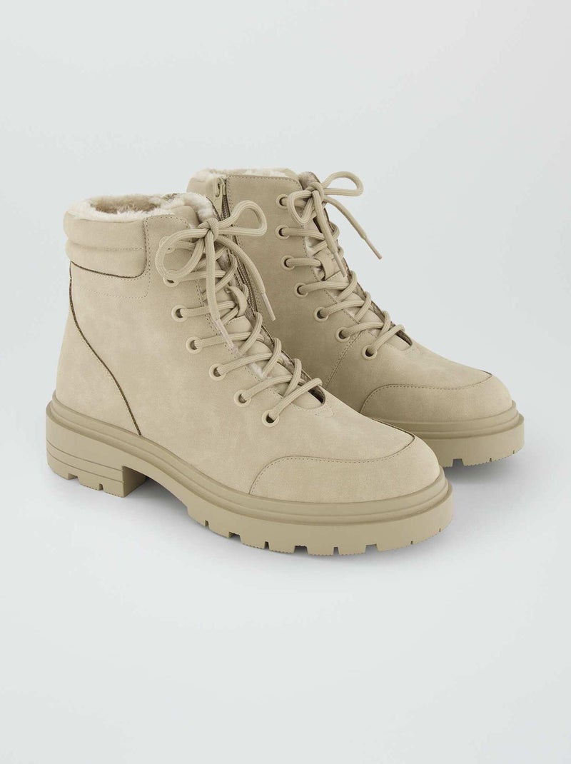 Zapatillas altas forradas beige - Kiabi