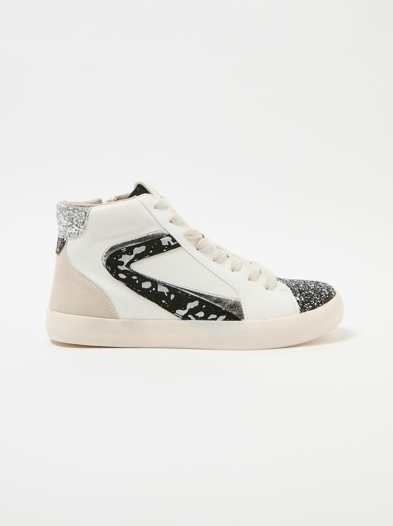 Zapatillas altas multimateria de moda - AFIBEL Beige - Kiabi