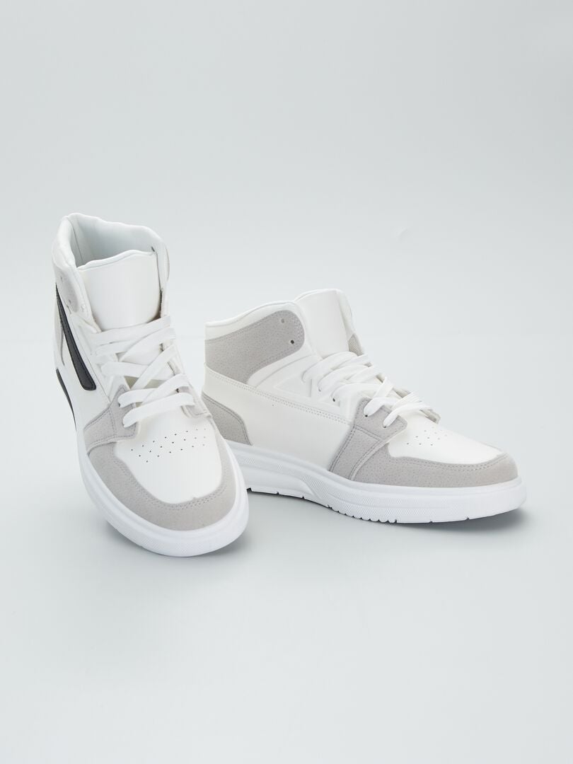 Zapatillas altas tricolor estilo sneaker blanco/gris - Kiabi
