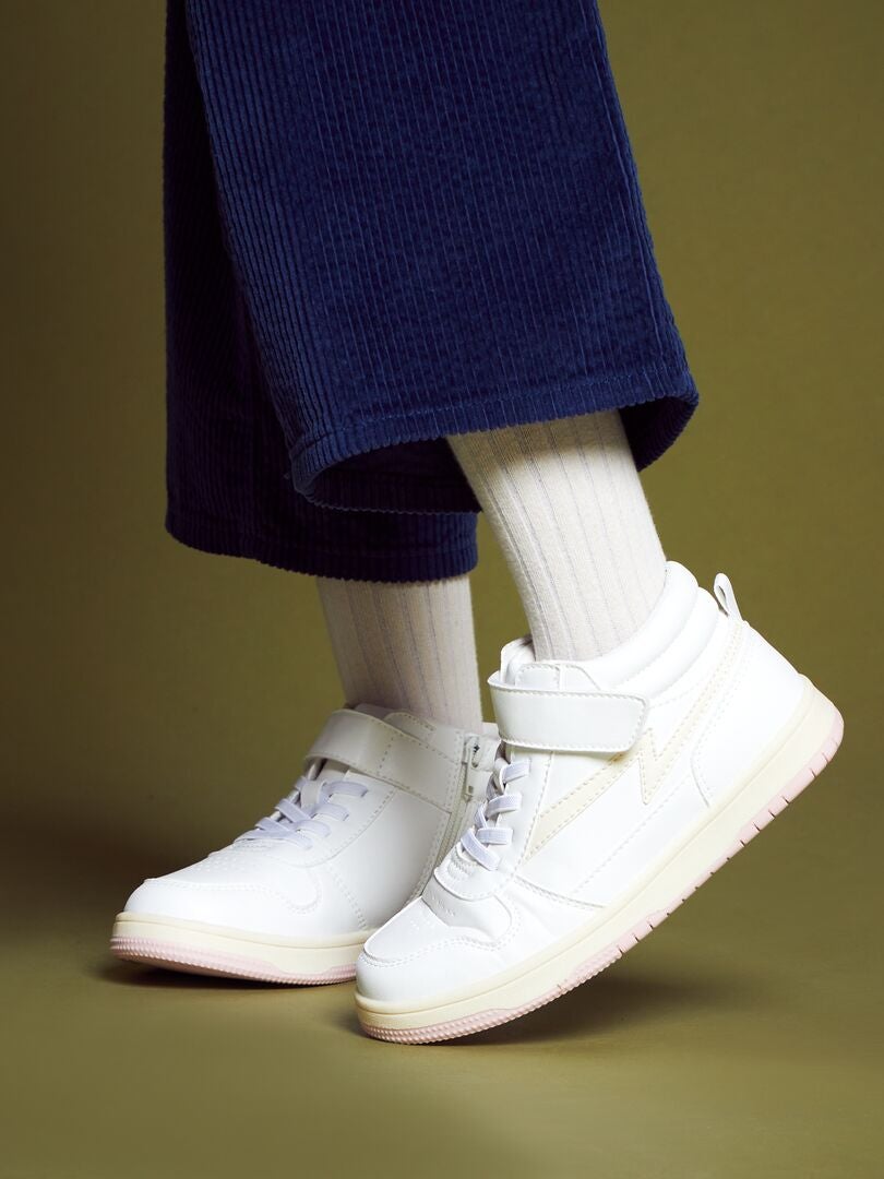 Zapatillas altas tricolores blanco - Kiabi