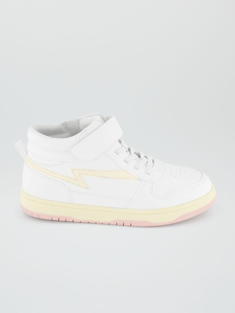 Zapatillas altas tricolores blanco - Kiabi