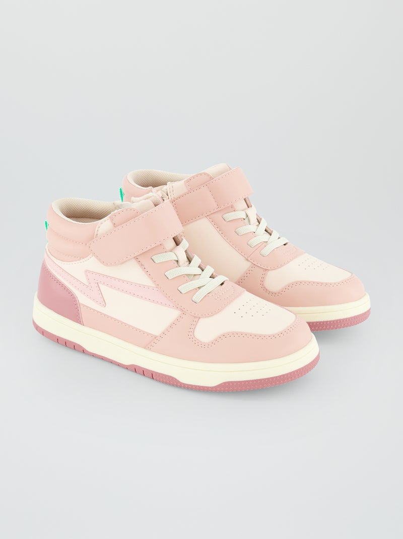 Zapatillas altas tricolores ROSA - Kiabi