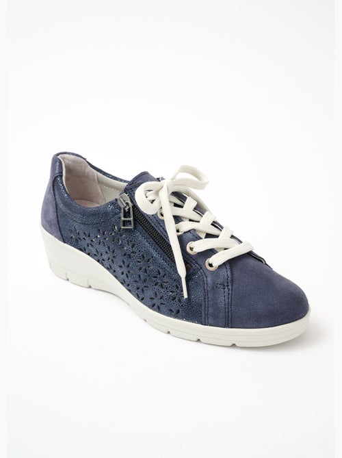 Zapatillas anchas de piel con cordones - afibel - Kiabi Zapatillas anchas de piel con cordones - afibel - Kiabi