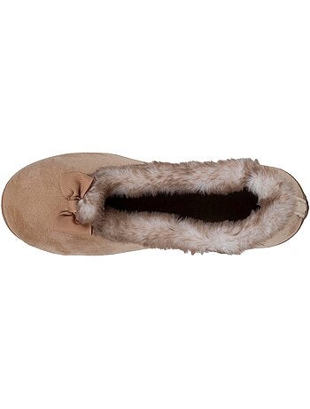 Zapatillas bailarinas aterciopelada, plantilla mujer Isotoner