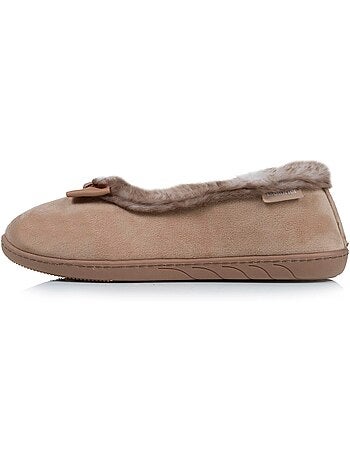 Zapatillas bailarinas aterciopelada, plantilla mujer Isotoner