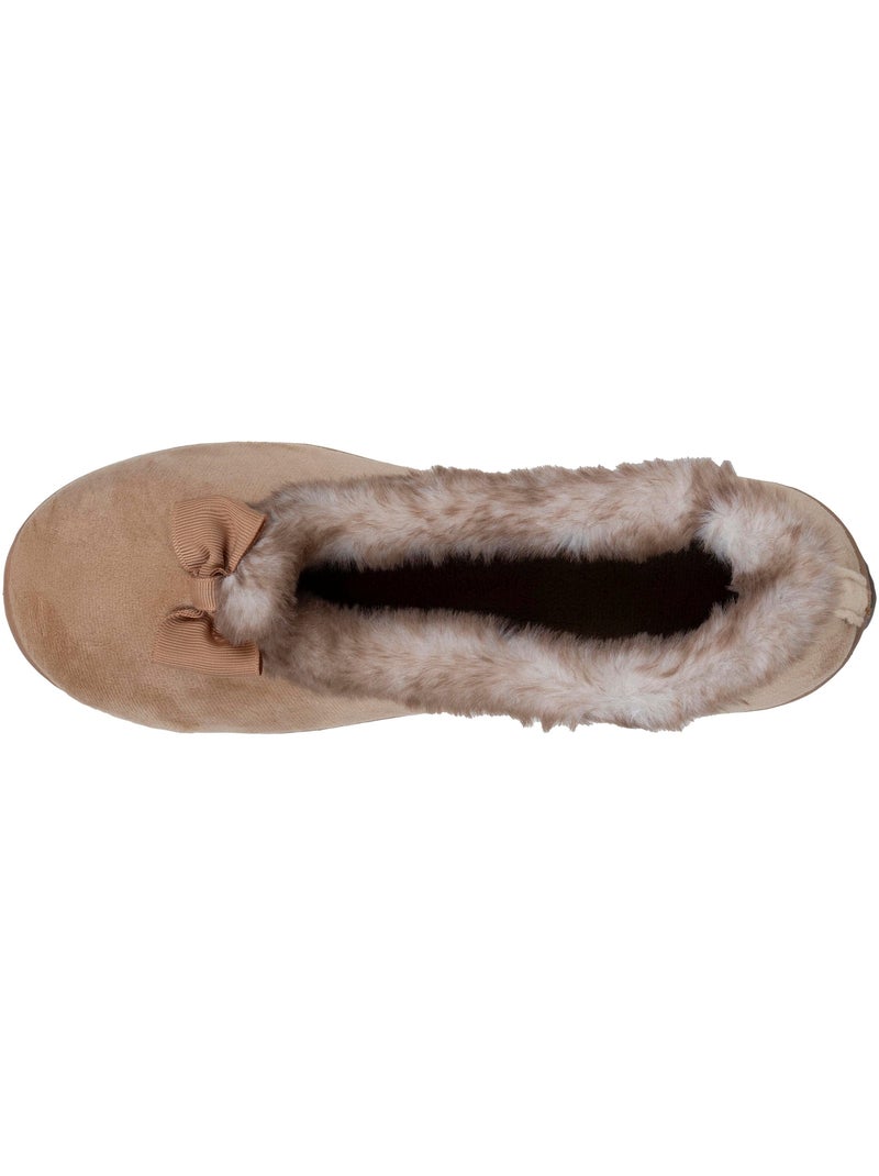 Zapatillas bailarinas aterciopelada, plantilla mujer Isotoner Camel - Kiabi