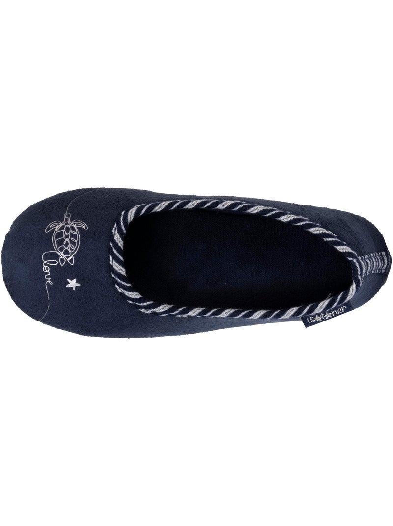 Zapatillas bailarinas bordado en plata, muy cómodo niña isotoner Azul marino - Kiabi