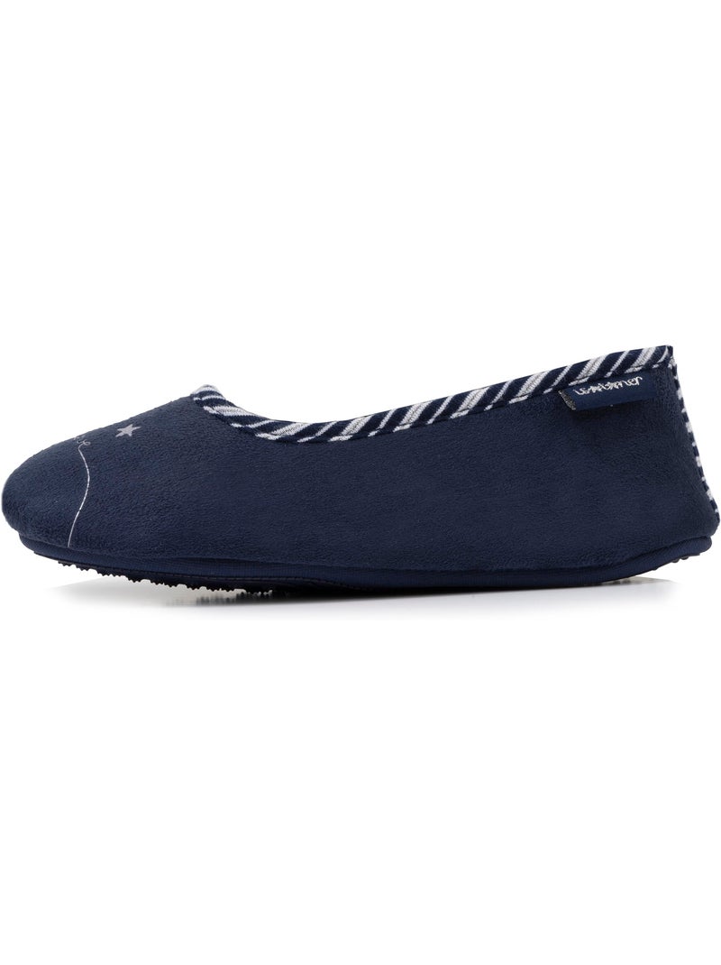 Zapatillas bailarinas bordado en plata, muy cómodo niña isotoner Azul marino - Kiabi