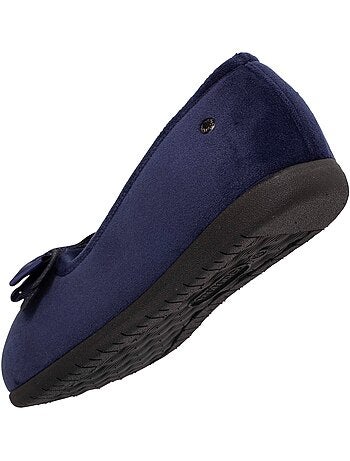 Zapatillas bailarinas en microterciopelo con detalle de lazo mujer isotoner