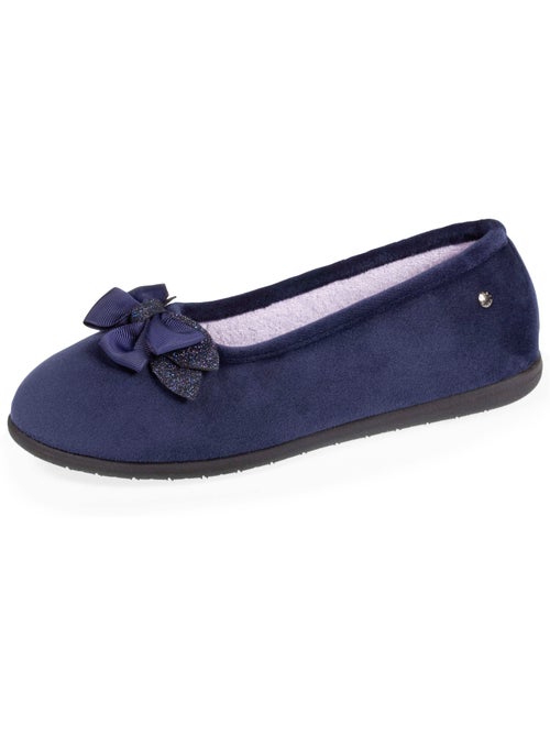 Zapatillas bailarinas en microterciopelo con detalle de lazo mujer isotoner - Kiabi Zapatillas bailarinas en microterciopelo con detalle de lazo mujer isotoner - Kiabi