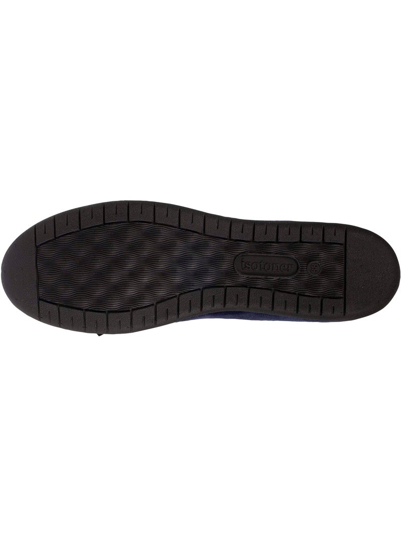 Zapatillas bailarinas en microterciopelo con detalle de lazo mujer isotoner Azul marino - Kiabi