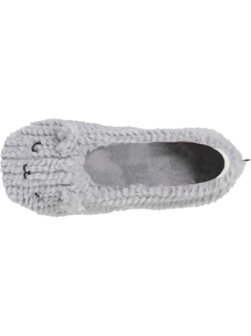 Zapatillas bailarinas imitación de piel, suela antideslizante mujer isotoner Gris gris - Kiabi