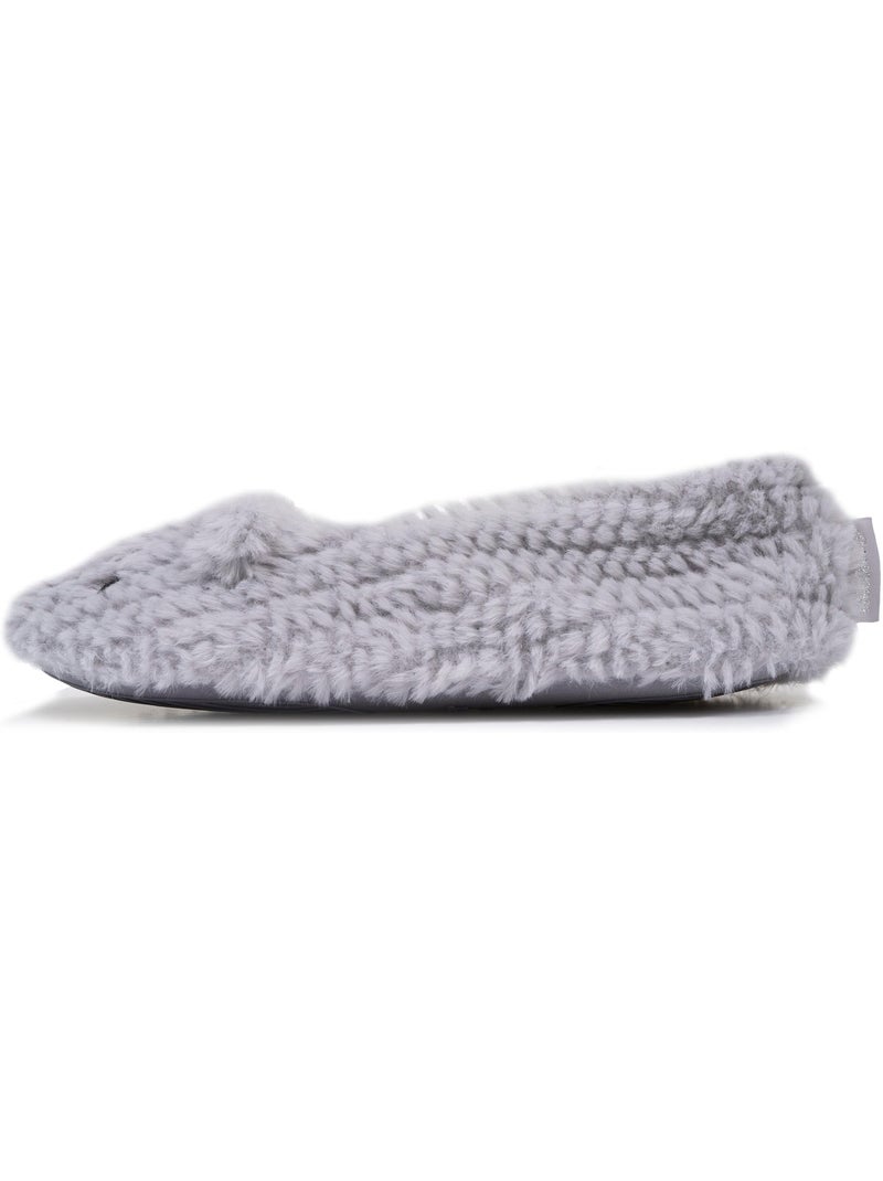 Zapatillas bailarinas imitación de piel, suela antideslizante mujer isotoner Gris gris - Kiabi