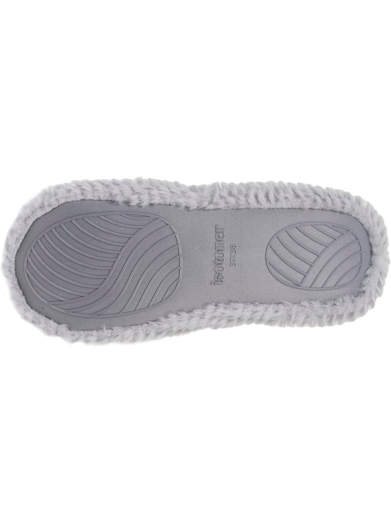 Zapatillas bailarinas imitación de piel, suela antideslizante mujer isotoner Gris gris - Kiabi