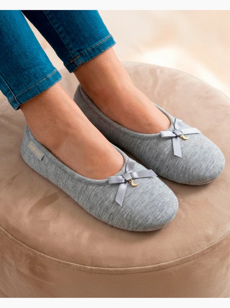 Zapatillas bailarinas jersey, suela de goma antideslizante mujer Isotoner Gris jaspeado - Kiabi