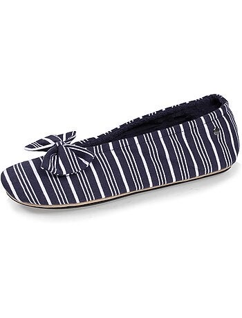 Zapatillas bailarinas lazo grande y suela de goma mujer isotoner