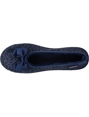 Zapatillas bailarinas microvellón, suela ergonómica, espuma mujer isotoner