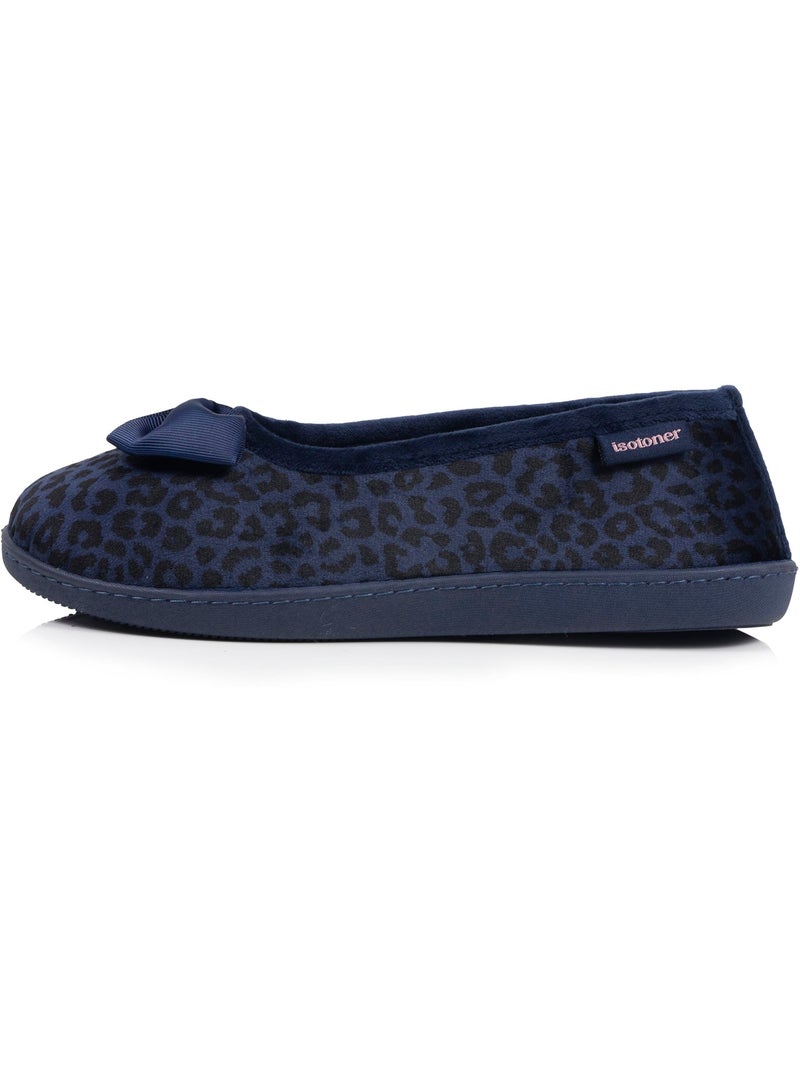 Zapatillas bailarinas microvellón, suela ergonómica, espuma mujer isotoner Azul marino - Kiabi