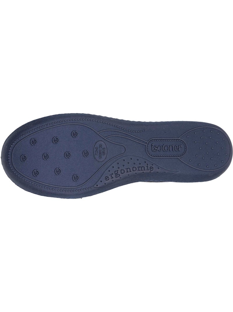 Zapatillas bailarinas microvellón, suela ergonómica, espuma mujer isotoner Azul marino - Kiabi
