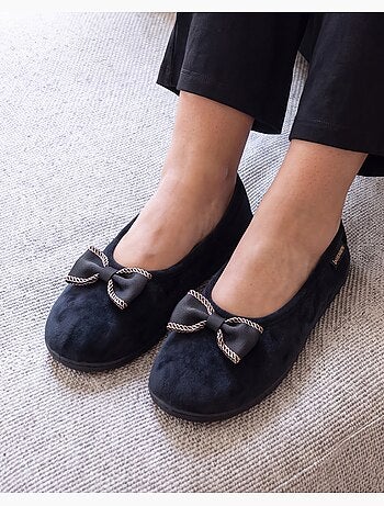 Zapatillas bailarinas microvellón, suela ergonómica, espuma mujer isotoner