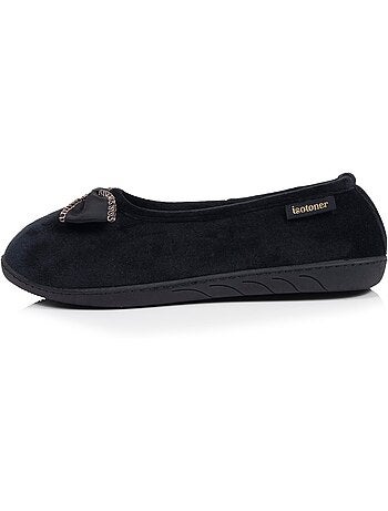Zapatillas bailarinas microvellón, suela ergonómica, espuma mujer isotoner