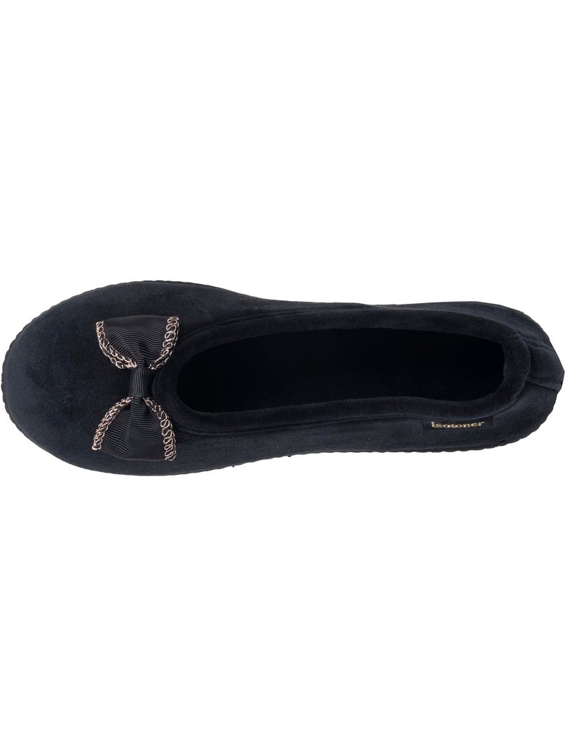 Zapatillas bailarinas microvellón, suela ergonómica, espuma mujer isotoner Negro - Kiabi