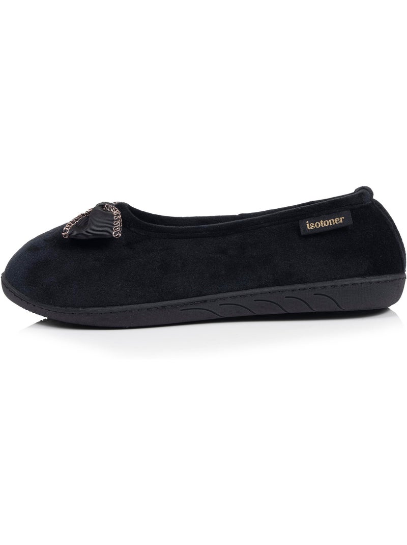 Zapatillas bailarinas microvellón, suela ergonómica, espuma mujer isotoner Negro - Kiabi