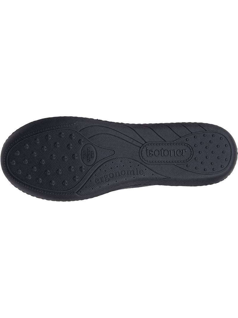 Zapatillas bailarinas microvellón, suela ergonómica, espuma mujer isotoner Negro - Kiabi