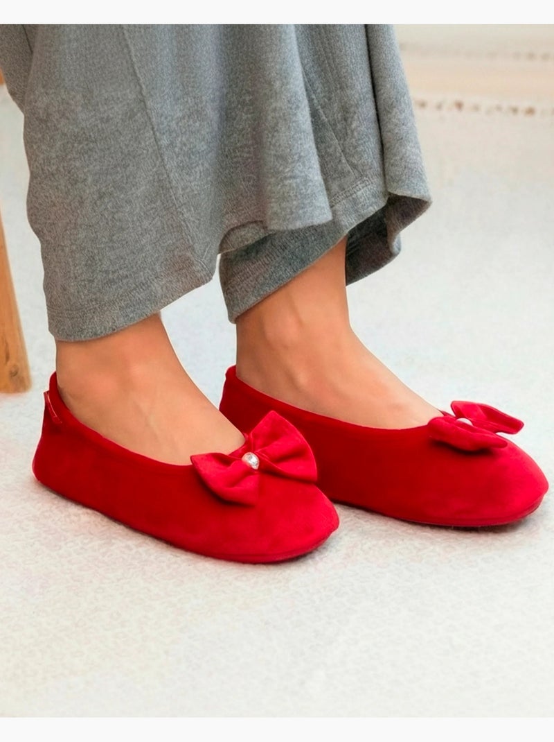 Zapatillas bailarinas microvelour plantilla con memoria de mujer Isotoner Rojo tomate - Kiabi