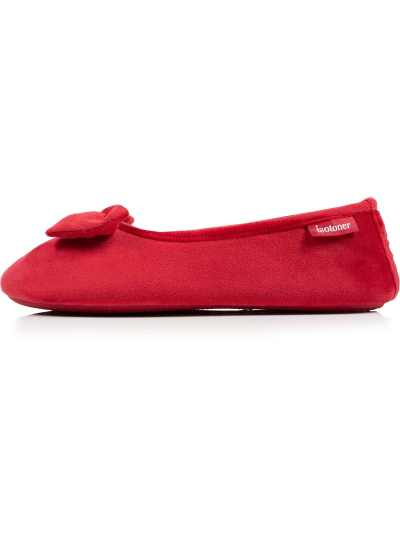 Zapatillas bailarinas microvelour plantilla con memoria de mujer Isotoner Rojo tomate - Kiabi