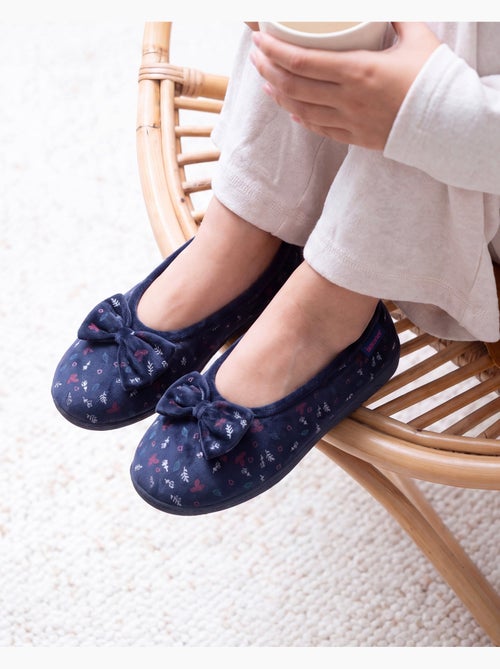 Zapatillas bailarinas plantilla ergonómica microvelour con mujer - Kiabi