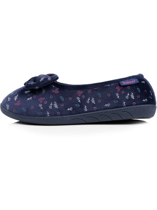 Zapatillas bailarinas plantilla ergonómica microvelour con mujer Isotoner - Kiabi
