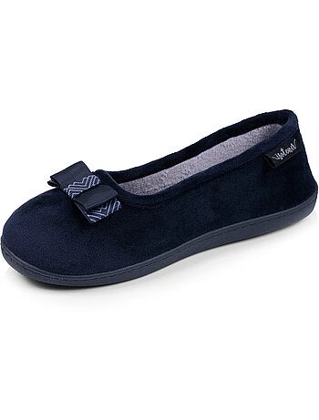 Zapatillas bailarinas plantilla ergonómica microvelour con mujer Isotoner