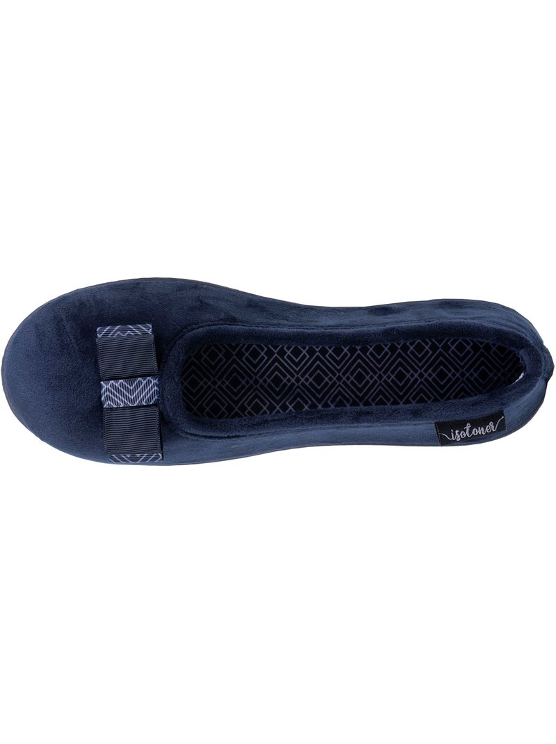 Zapatillas bailarinas plantilla ergonómica microvelour con mujer Isotoner Azul marino - Kiabi