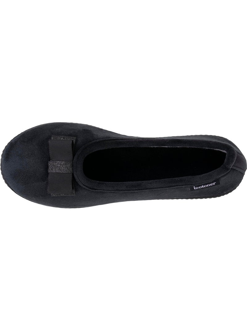 Zapatillas bailarinas plantilla ergonómica microvelour con mujer Isotoner Negro - Kiabi
