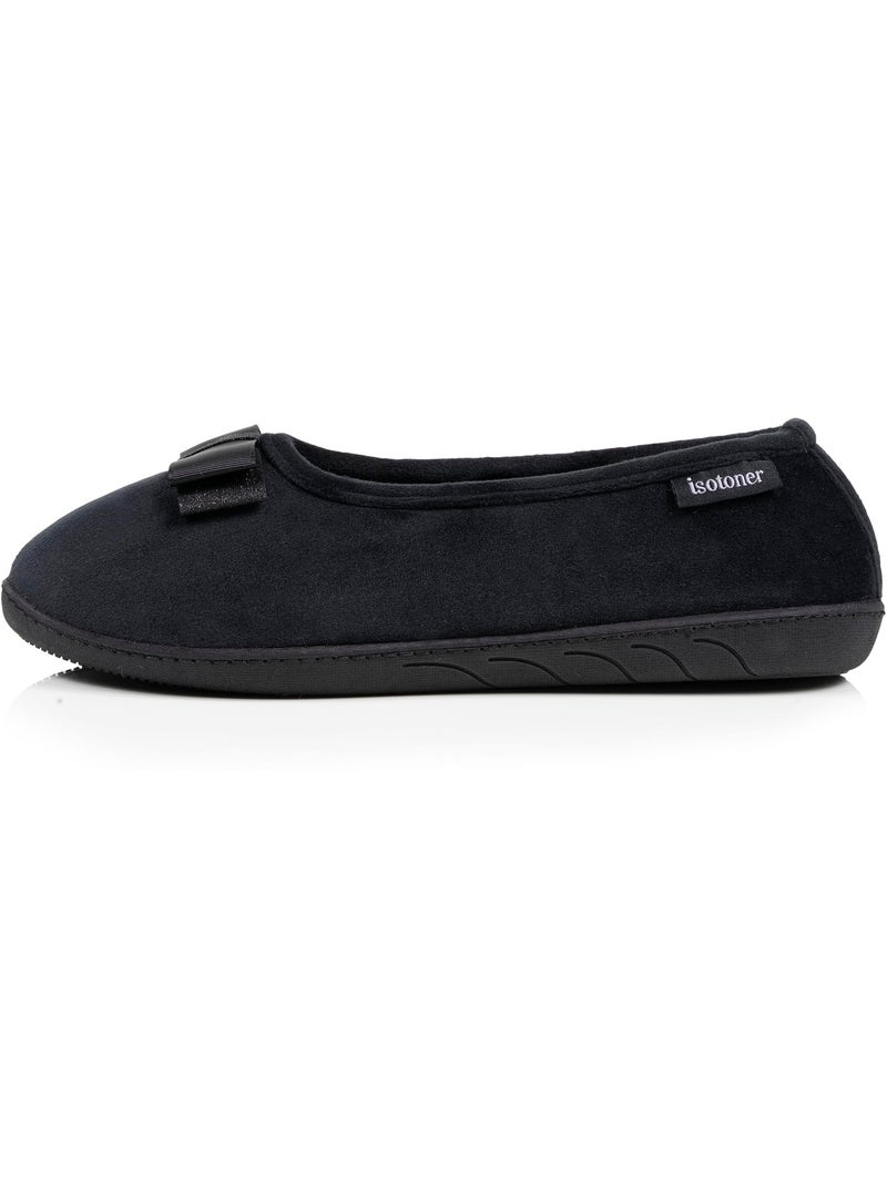 Zapatillas bailarinas plantilla ergonómica microvelour con mujer Isotoner Negro - Kiabi