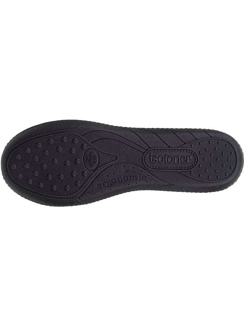 Zapatillas bailarinas plantilla ergonómica microvelour con mujer Isotoner Negro - Kiabi
