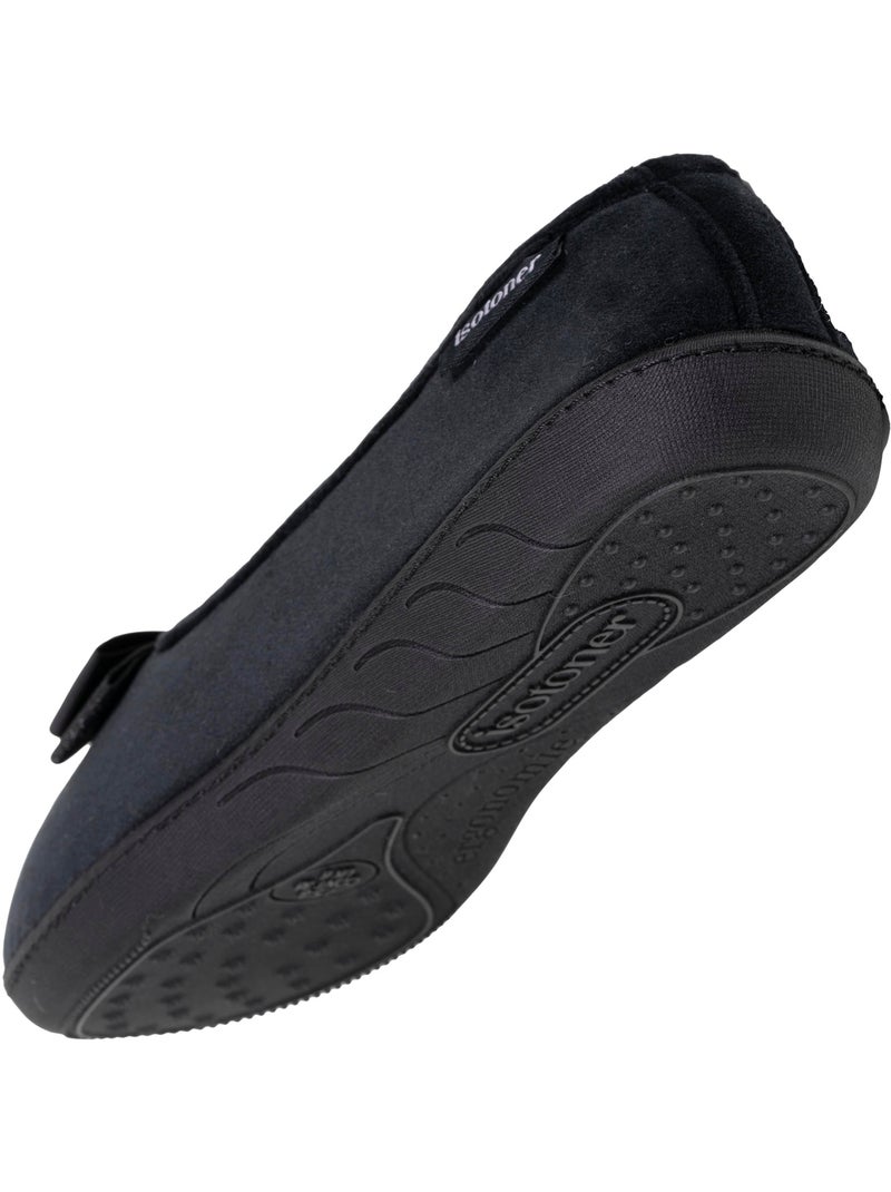 Zapatillas bailarinas plantilla ergonómica microvelour con mujer Isotoner Negro - Kiabi