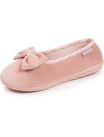 Zapatillas bailarinas plantilla ergonómica microvelour con mujer Isotoner