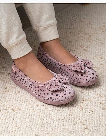 Zapatillas bailarinas plantilla ergonómica microvelour con mujer Isotoner