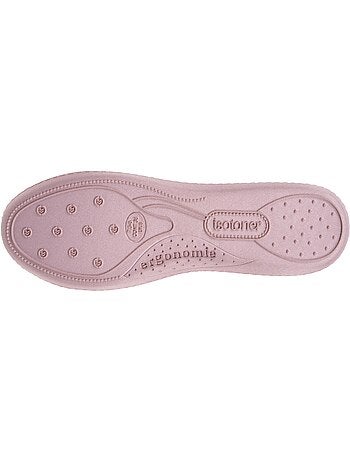 Zapatillas bailarinas plantilla ergonómica microvelour con mujer Isotoner