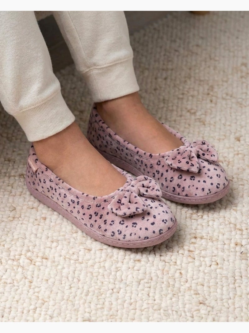Zapatillas bailarinas plantilla ergonómica microvelour con mujer Isotoner Rubor - Kiabi