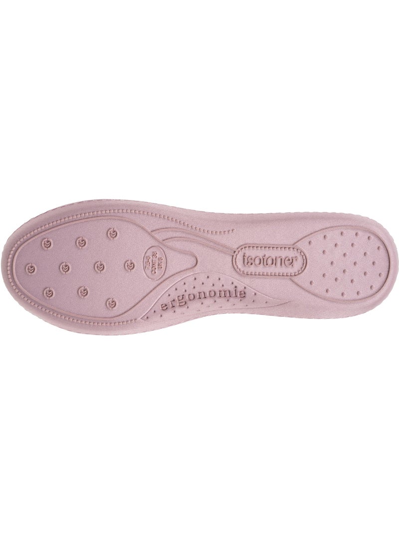 Zapatillas bailarinas plantilla ergonómica microvelour con mujer Isotoner Rubor - Kiabi