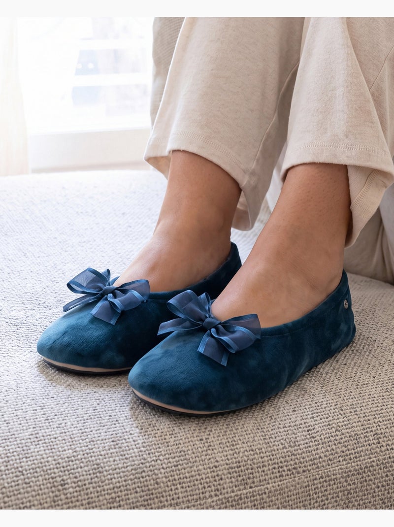 Zapatillas bailarinas plantilla suave y cómoda mujer isotoner Azul petróleo - Kiabi