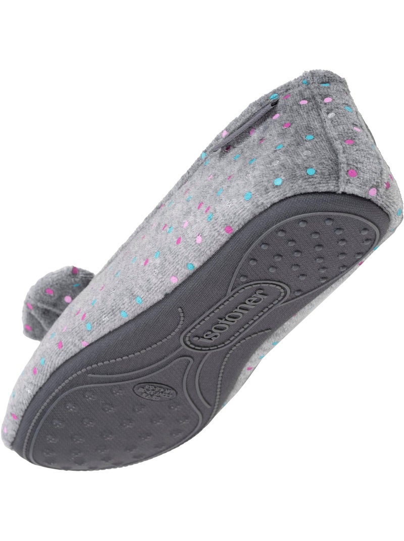 Zapatillas bailarinas suela de terciopelo ultrasuave con mujer Isotoner Gris - Kiabi