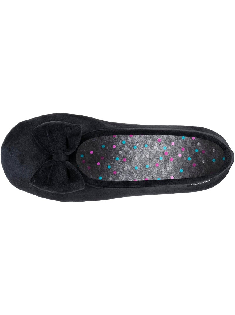 Zapatillas bailarinas suela de terciopelo ultrasuave con mujer Isotoner Negro - Kiabi